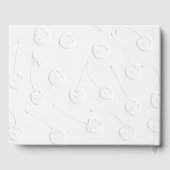 Elegant Wit Geëmbosseerd Kersen Gastboek Gastenboek (Achterkant)