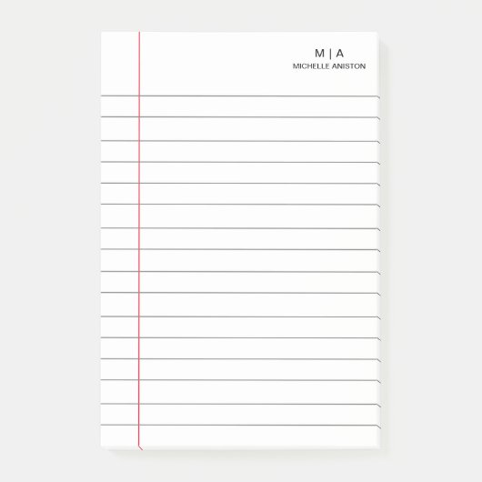 Elegant wit gelinieerd school notitieboek papier m post-it® notes (Voorkant)