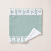 Elegant wit geometrisch Lijst op lichtgroen Bad Handdoek (Wasdoekje)