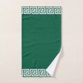 Elegant wit geometrisch patroon Lijst op groen Bad Handdoek (Handdoek)