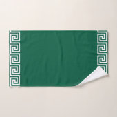 Elegant wit geometrisch patroon Lijst op groen Bad Handdoek (Handdoek)