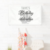 Elegant wit gepersonaliseerd 50ste elke verjaardag spandoek (Insitu)