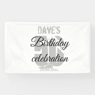 Elegant wit gepersonaliseerd 50ste elke verjaardag spandoek