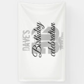 Elegant wit gepersonaliseerd 50ste elke verjaardag spandoek (Verticaal)