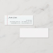 Elegant wit gevoerd Notitieboek papier gepersonali Mini Visitekaartje (Voorkant / Achterkant)