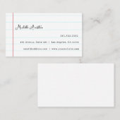 Elegant wit gevoerd Notitieboek papier gepersonali Visitekaartje (Voorkant / Achterkant)