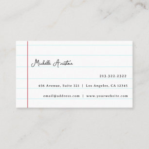 Elegant wit gevoerd Notitieboek papier gepersonali Visitekaartje