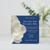 Elegant wit, glinsterende bloem, trouwkaart kaart (Staand voorkant)