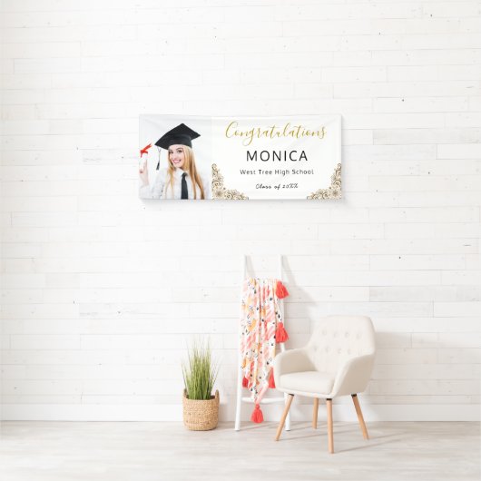 Elegant wit goud 2021 Afstuderen Photo Banner (Insitu)
