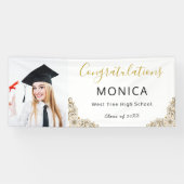 Elegant wit goud 2021 Afstuderen Photo Banner (Horizontaal)