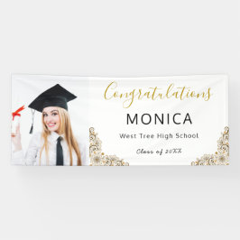 Elegant wit goud 2021 Afstuderen Photo Banner