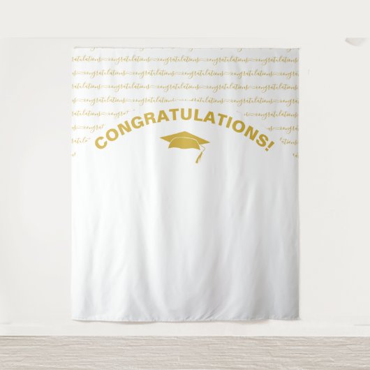 Elegant wit goud afstuderen wandkleed (Voorkant)