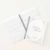 Elegant Wit Goud Barok Moslim Bruiloft Planner Notitieboek (Binnen)