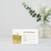 Elegant Wit Goud Beauty Cadeaubon Kortingskaartje (Staand voorkant)