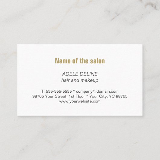 Elegant Wit Goud Beauty Cadeaubon Kortingskaartje (Achterkant)