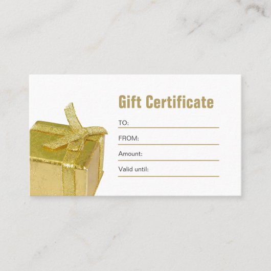 Elegant Wit Goud Beauty Cadeaubon Kortingskaartje (Voorkant)