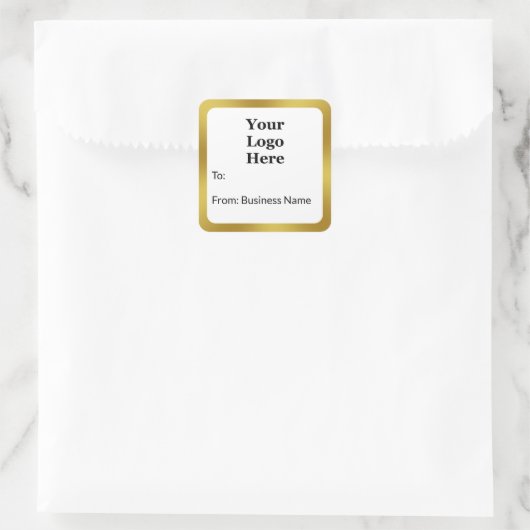 Elegant Wit Goud Bedrijfsnaam Logo Gift Label (Tas)