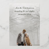 Elegant Wit Goud Bibliotheek Bruiloft Save the Dat Folie Uitnodiging (Achterkant)