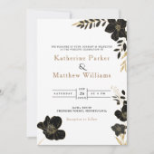 Elegant Wit & Goud Bloemen minimalistische Foto Kaart (Voorkant)