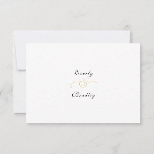 Elegant wit goud bloemenscript border Lijst RSVP (Achterkant)