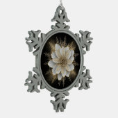 Elegant Wit & Goud Bloemornament Tin Sneeuwvlok Ornament (Links)