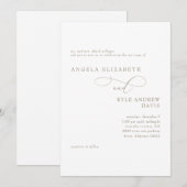 Elegant Wit & Goud bruid Ouders Bruiloft Kaart (Voorkant / Achterkant)