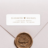 Elegant Wit Goud Bruiloft Retouradres Etiket