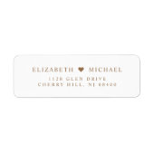 Elegant Wit Goud Bruiloft Retouradres Etiket (Voorkant)