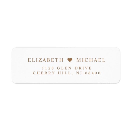 Elegant Wit Goud Bruiloft Retouradres Etiket (Voorkant)