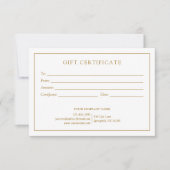 Elegant Wit Goud Business Logo Cadeaubon (Voorkant)