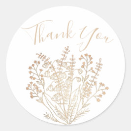 Elegant Wit & Goud Dank u Sticker