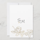 Elegant wit goud eenvoudige bloemen Save the Date Kaart (Achterkant)