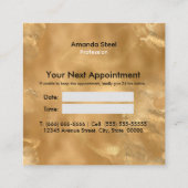 Elegant wit goud faux glitter marmer monogram afsprakenkaartje (Achterkant)