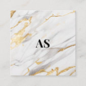 Elegant wit goud faux glitter marmer monogram afsprakenkaartje (Voorkant)