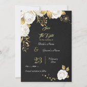 elegant wit goud florzwart save the date (Voorkant)
