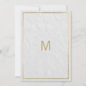 Elegant wit goud frans bloemenkant Bruiloft Kaart (Achterkant)