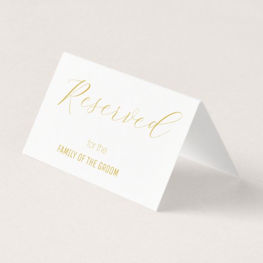 Elegant Wit Goud Gereserveerd Bruiloft Plaats Kaar Kaart (Achterkant)