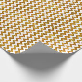 Elegant wit goud glitter chevron strepen patroon cadeaupapier (Hoek)