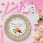 Elegant Wit Goud Glitter Joodse Rosh Hashanah Papieren Bordje (Feest)