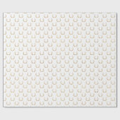 Elegant wit goud glitter schattig rendier gewei cadeaupapier (Vlak)