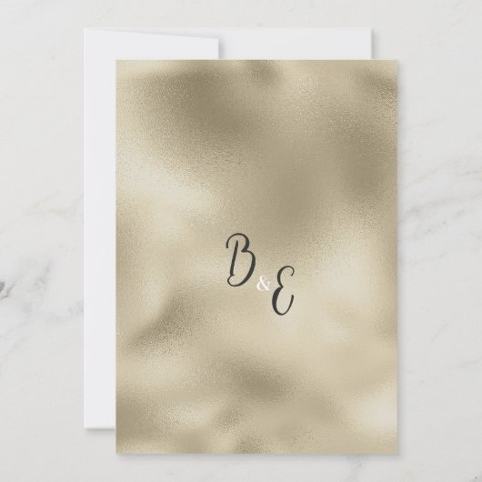 Elegant wit goud grijs marmer bloemenbruiloft kaart (Achterkant)