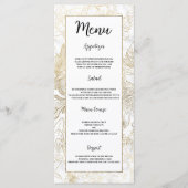 Elegant wit goud grijs marmer bloemenbruiloft Menu (Voorkant)