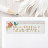 Elegant Wit Goud & Grijs Vlinder Retouradres Etiket (Insitu)