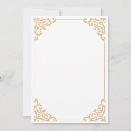 Elegant Wit Goud Islamitische Moslim Bruiloft Kaart (Achterkant)