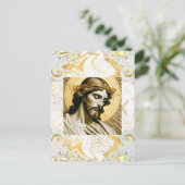 Elegant Wit & Goud Jesus Inspirerend Christelijk Briefkaart (Staand voorkant)