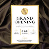 Elegant Wit Goud Logo Nieuw Bedrijf Openingsevenem Kaart