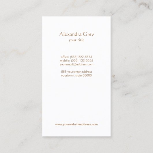 Elegant Wit Goud Lotus Visitekaartje (Achterkant)