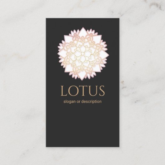 Elegant Wit Goud Lotus Visitekaartje (Voorkant)