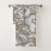 Elegant Wit Goud Marmer Bad Handdoek (Insitu)