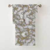 Elegant Wit Goud Marmer Bad Handdoek (Insitu)